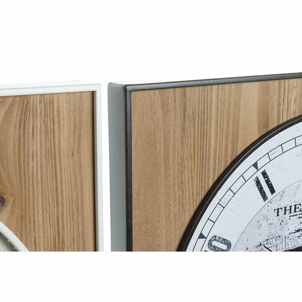 Ρολόι Τοίχου DKD Home Decor Μαύρο Λευκό Σίδερο Vintage 60 x 4