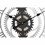 Ρολόι Τοίχου DKD Home Decor Ασημί Μαύρο MDF Σίδερο Γρανάζι Loft (60 x 4 x 60 cm)