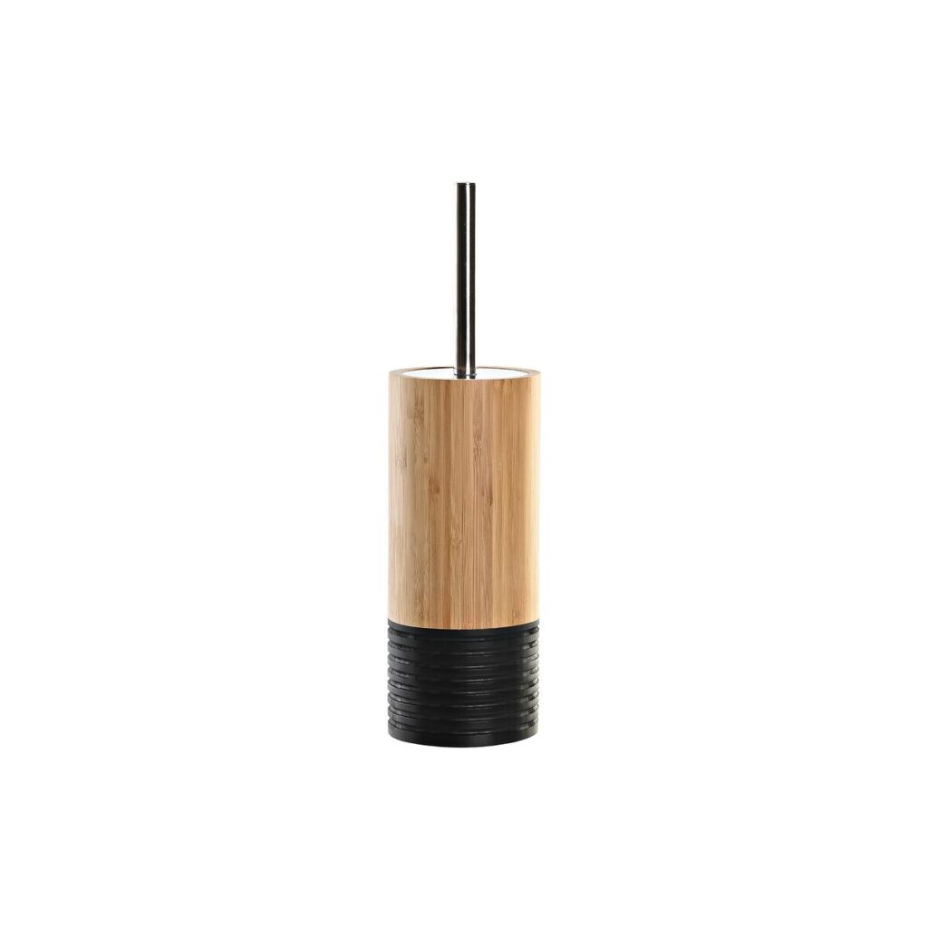 Βούρτσα Τουαλέτας DKD Home Decor Μαύρο Φυσικό Bamboo Αλουμίνιο 10 x 10 x 36