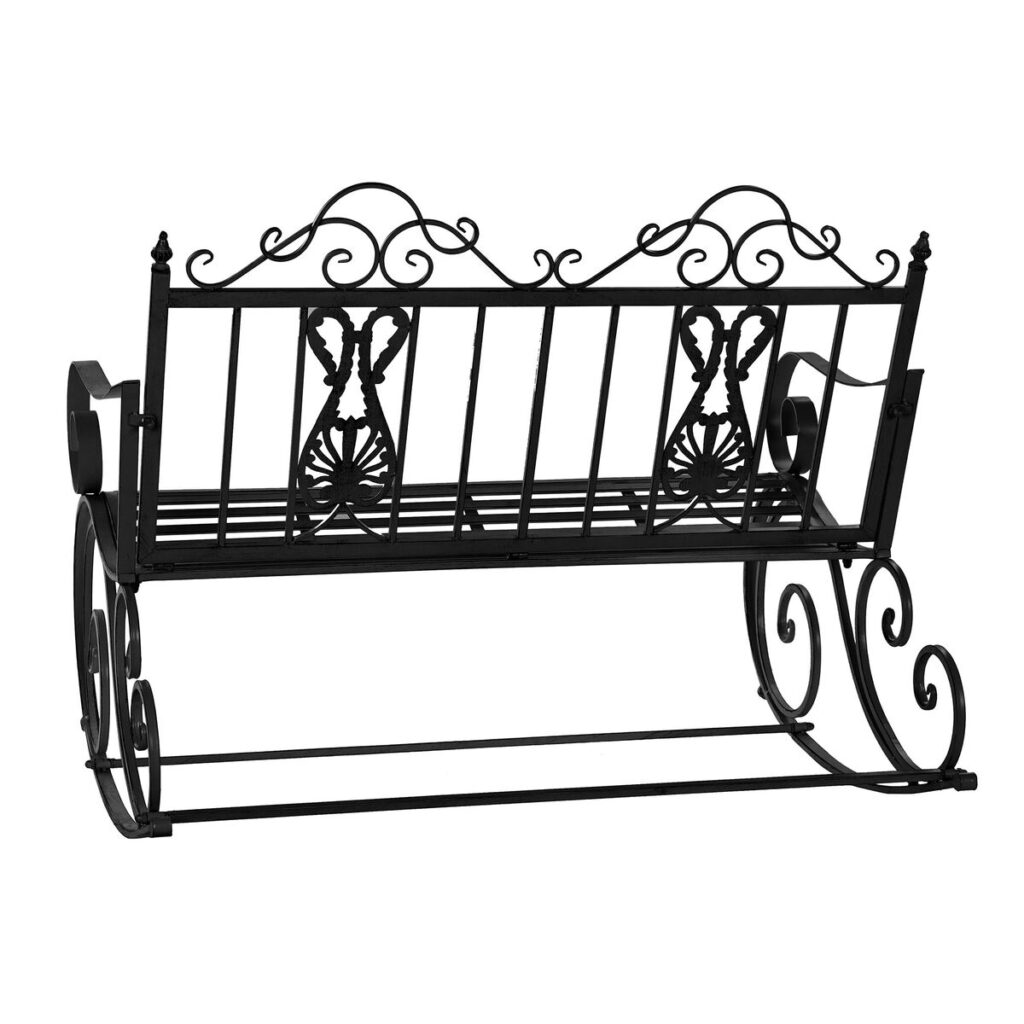 Κουνιστή Καρέκλα DKD Home Decor Μαύρο Μέταλλο 118 x 90 x 92 cm