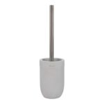 Βούρτσα Τουαλέτας DKD Home Decor 10 x 10 x 37 cm Τσιμέντο Ανοξείδωτο ατσάλι Λευκό