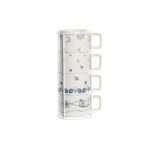 Σετ Κούπες Καφέ DKD Home Decor Μπλε Λευκό Μέταλλο Dolomite 260 ml
