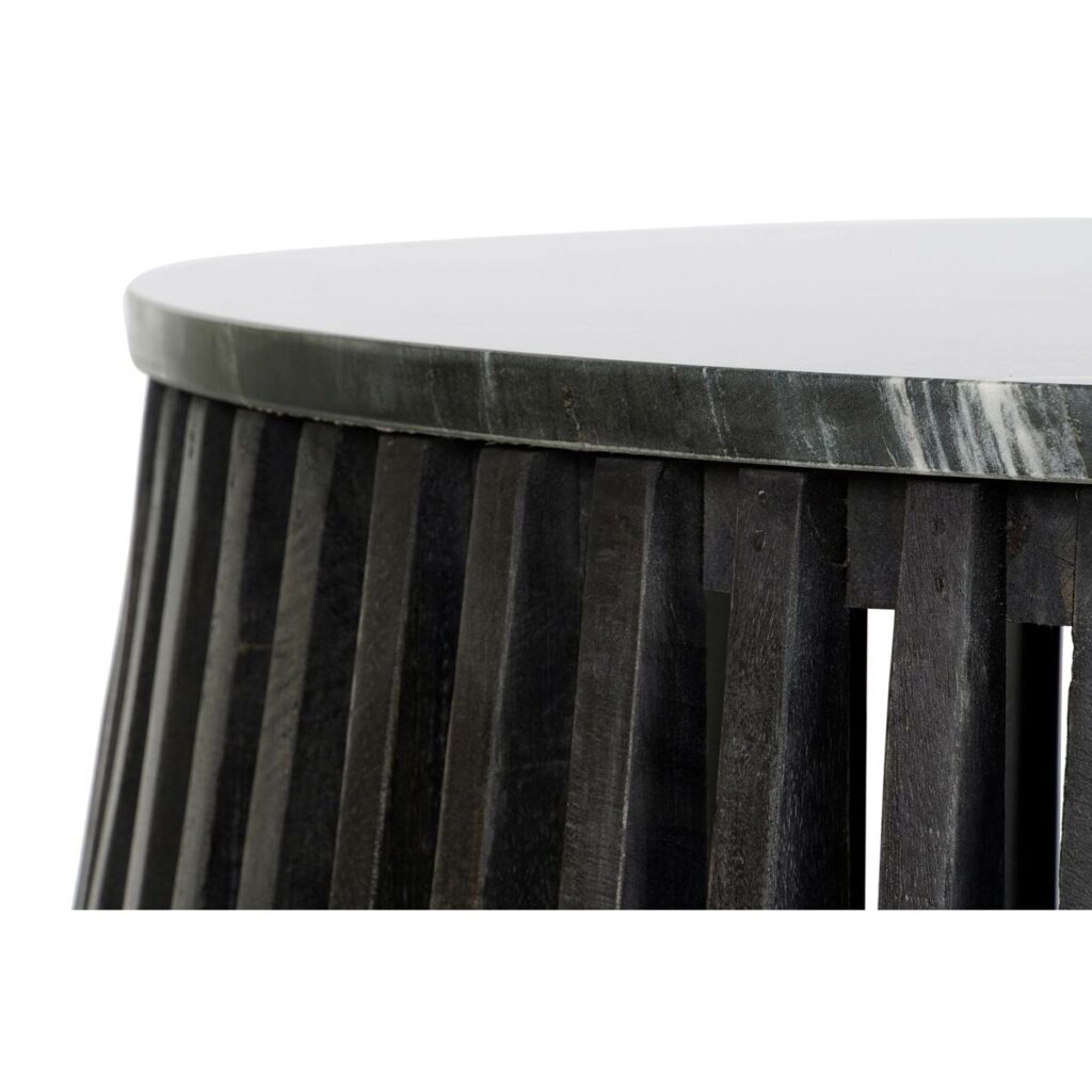 Βοηθητικό Τραπέζι DKD Home Decor Μαύρο Μάρμαρο 90 x 90 x 45 cm Ξύλο από Μάνγκο