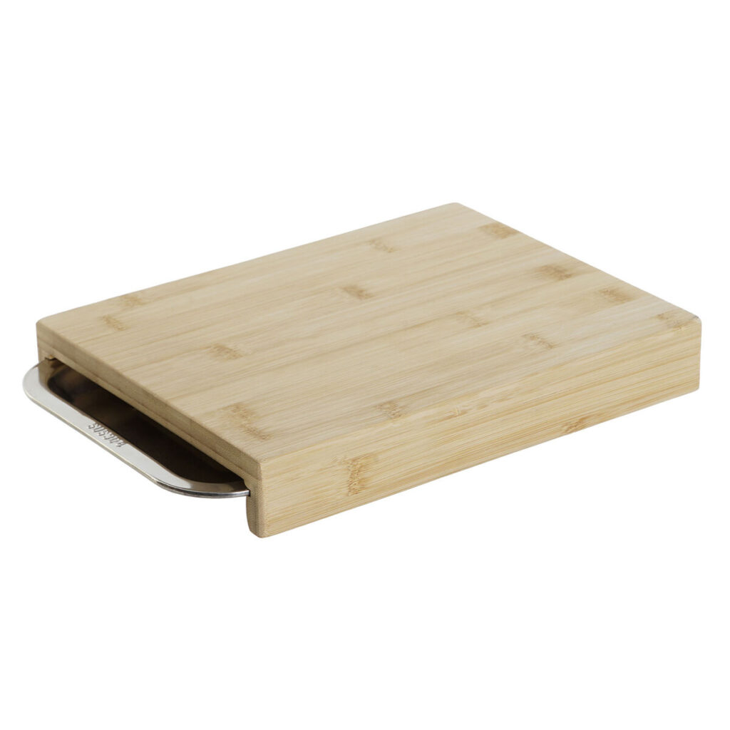 Πίνακας κοπής DKD Home Decor Ασημί Φυσικό Bamboo Ανοξείδωτο ατσάλι Αλουμίνιο 28 x 21