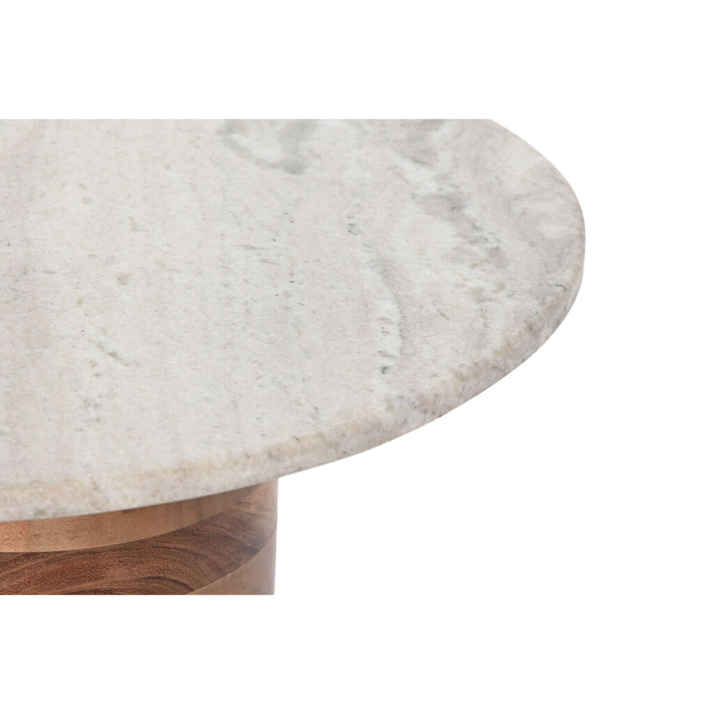 Βοηθητικό Τραπέζι Home ESPRIT Λευκό Καφέ Γκρι Μάρμαρο Ξύλο από Μάνγκο 86 x 48 x 39 cm