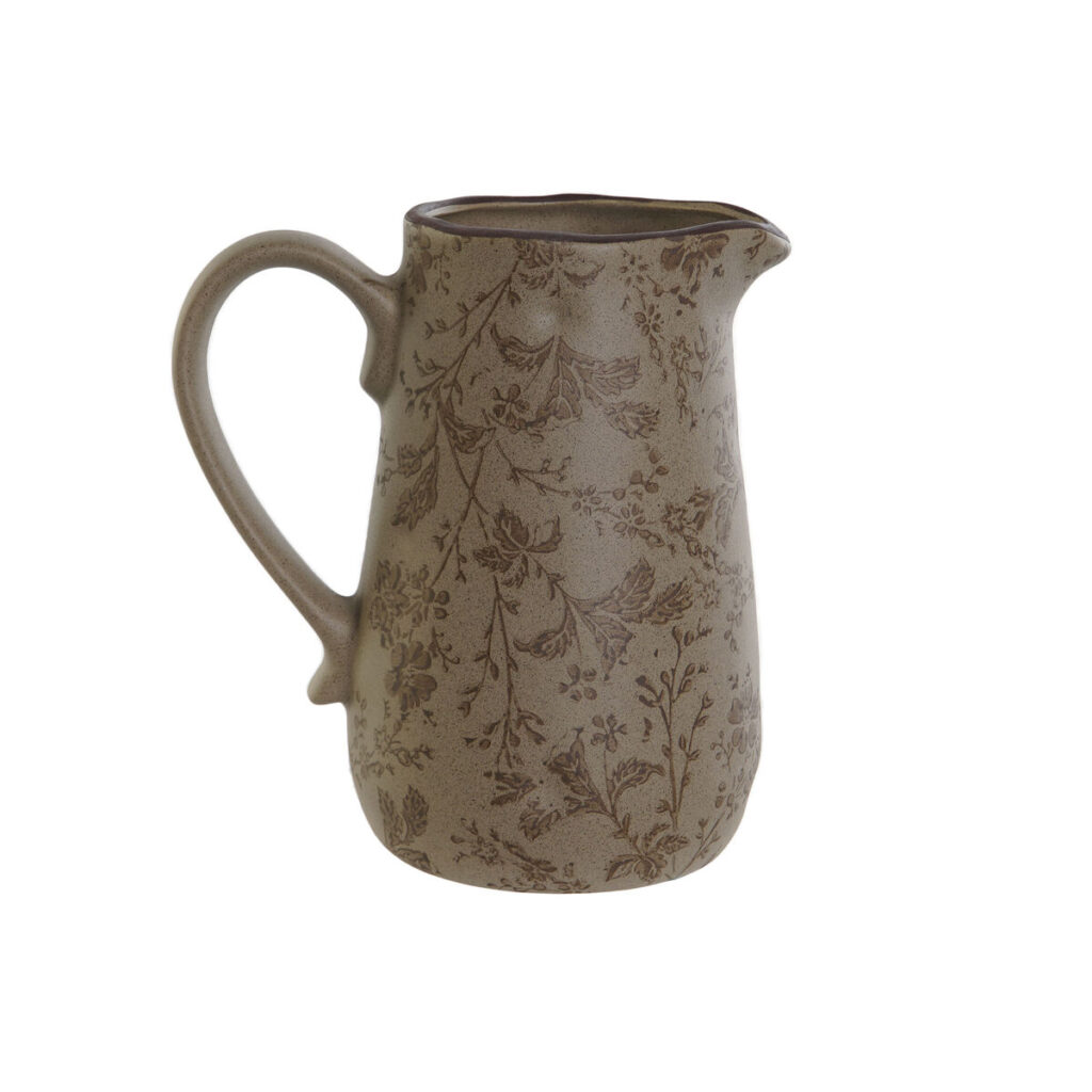 Kανάτα Home ESPRIT Καφέ Πράσινο Πήλινα Φύλλο φυτού Shabby Chic