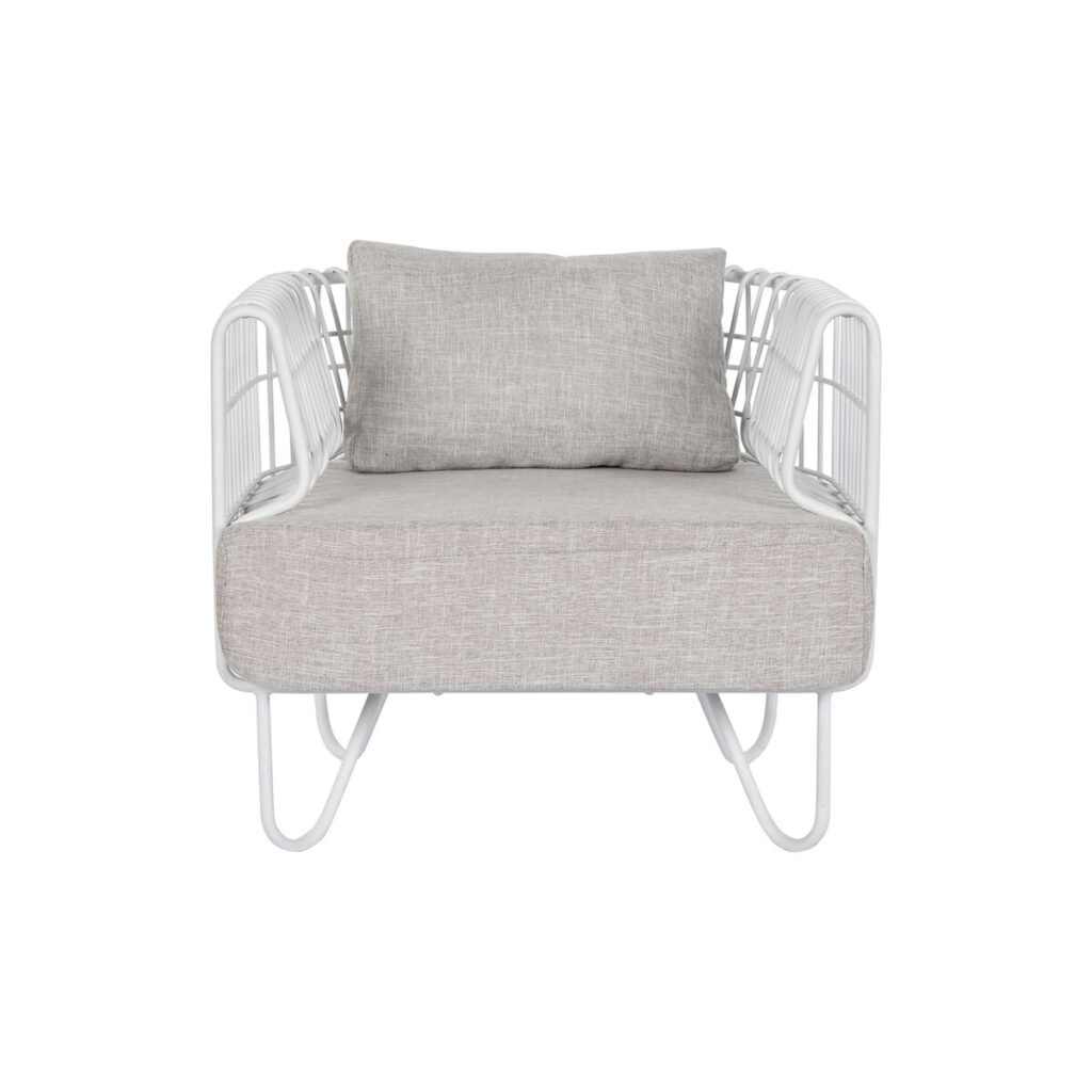 Κάθισμα Home ESPRIT Λευκό Μέταλλο 76 x 66 x 65 cm