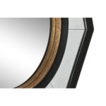 Τοίχο καθρέφτη Home ESPRIT Μαύρο Χρυσό Ξύλο Παλαιωμένο φινίρισμα 65 x 5 x 65 cm