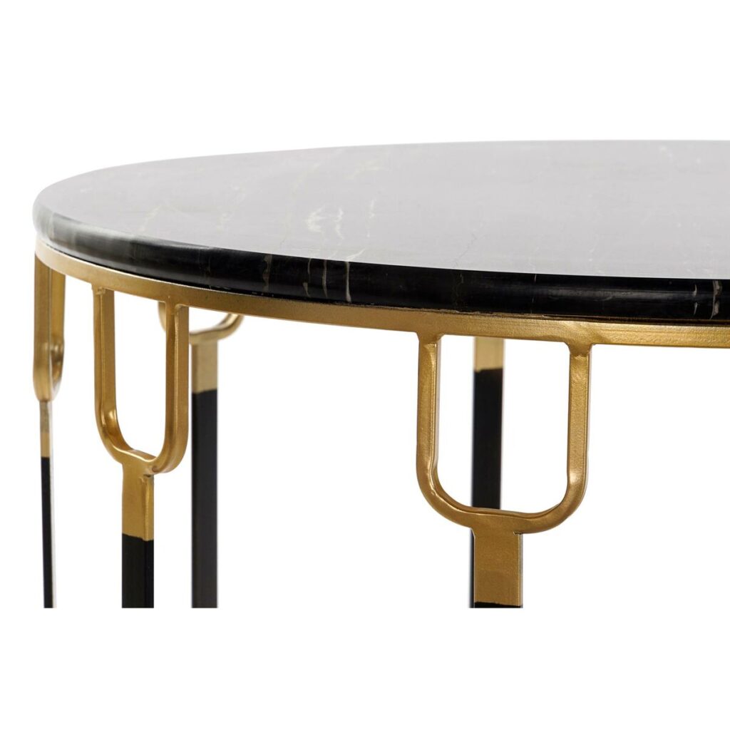 Σετ με 2 τραπέζια Home ESPRIT Μαύρο Χρυσό Μέταλλο Μάρμαρο 67 x 67 x 42 cm