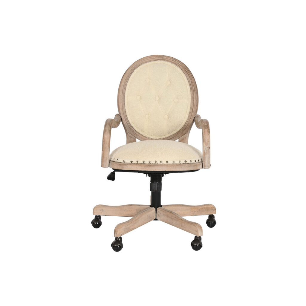 Καρέκλα Γραφείου Home ESPRIT Λευκό Φυσικό 52 x 50 x 98 cm 63 X 66 X 90 cm