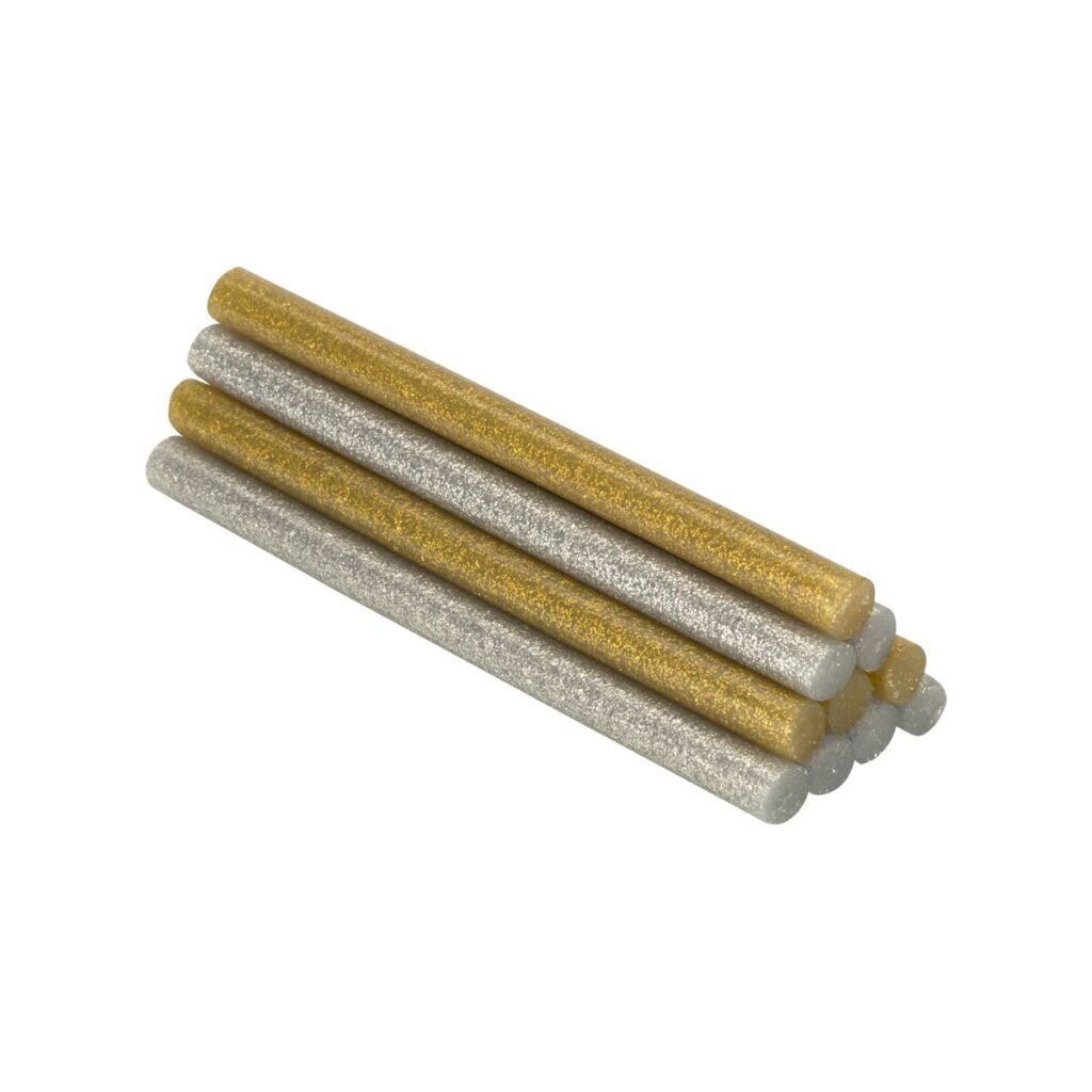 Ράβδοι θερμοπλαστικής κόλλας Salki 430208 Ασημί Χρυσό Γκλίτερ Διακόσμηση Ø 8 x 95 mm 105 g (22 Μονάδες)