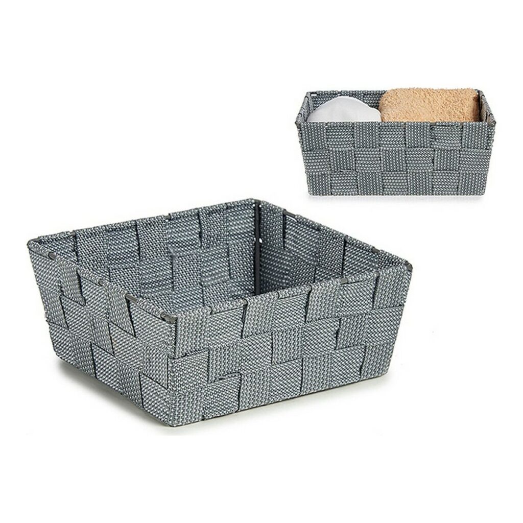 Καλάθι Kipit A3-6929A9 Γκρι Ύφασμα Πλεγμένο 18 x 8 x 21 cm