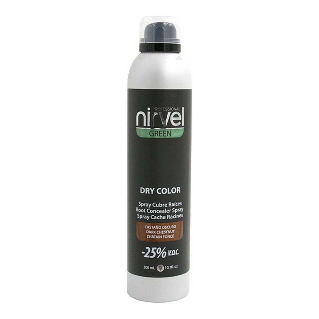 Σπρέι Καλύμματος Γρίζων Μαλλιών Green Dry Color Nirvel 8435054666384 Καστανό Σκούρο (300 ml)
