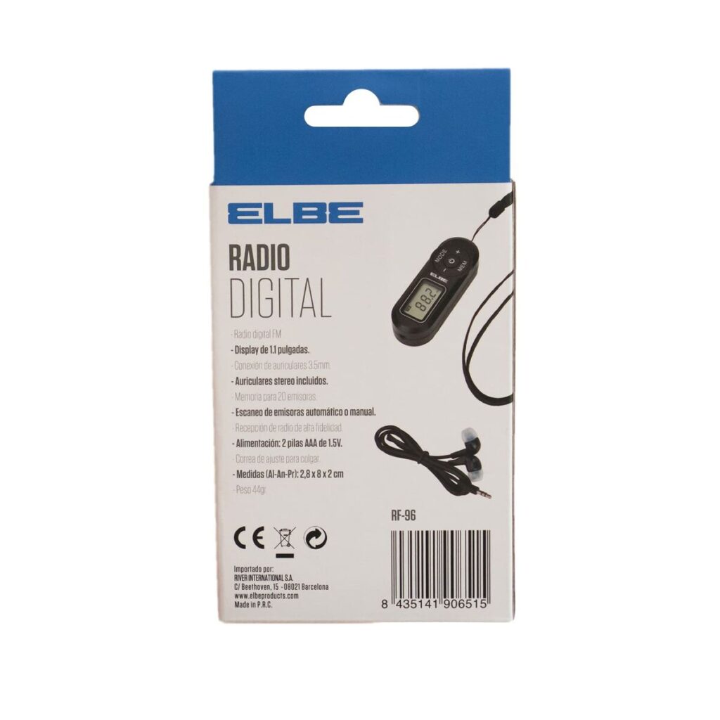 Ψηφιακό Φορητό Ραδιόφωνο ELBE RF96 Μαύρο FM Mini