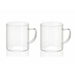 Σετ 2 Κούπες Φλιτζάνια Andrea House ms19209 Διαφανές Γυαλί 300 ml 2 x 300 ml Ø 7