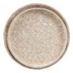 Δίσκος για σνακ 40 x 40 x 5 cm Λευκό Από φίλντισι (x2)