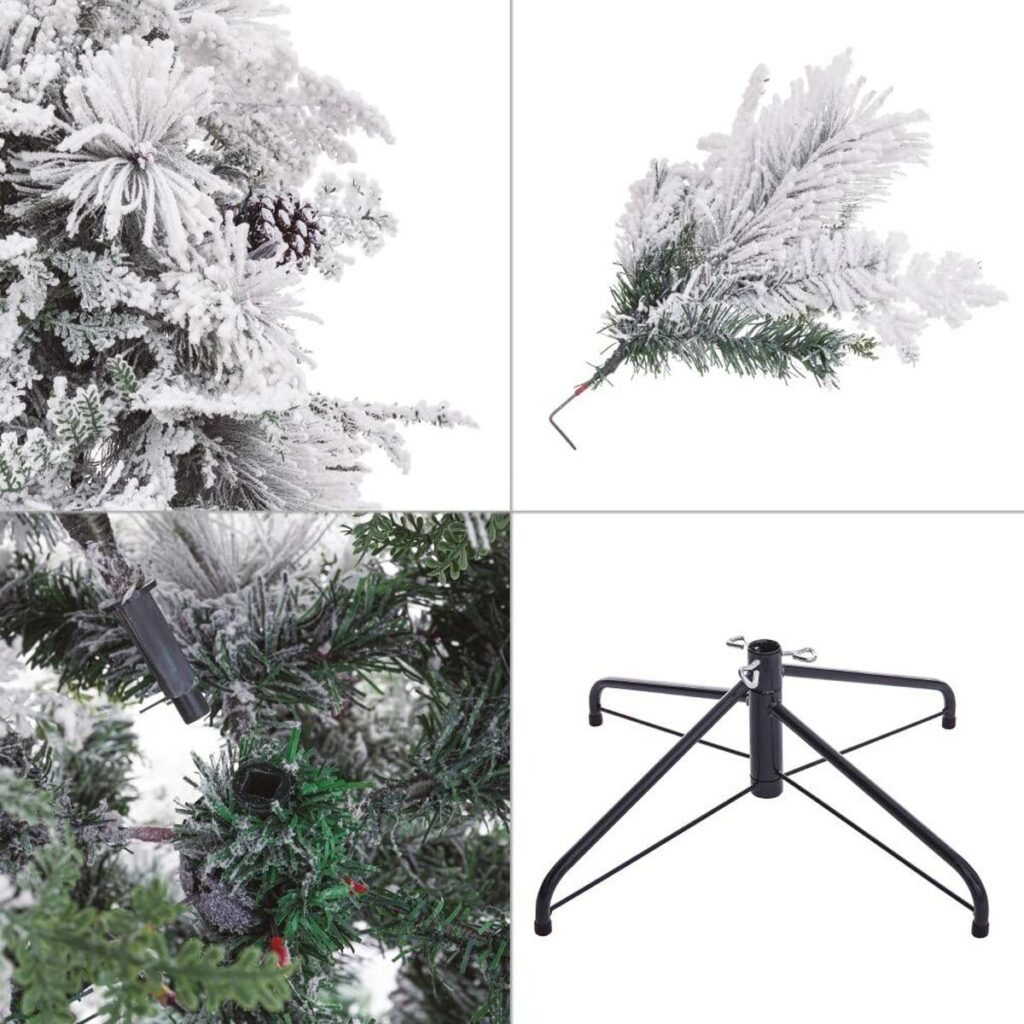 Χριστουγεννιάτικο δέντρο Λευκό Πράσινο PVC Μέταλλο πολυαιθυλένιο Χιονισμένο 240 cm