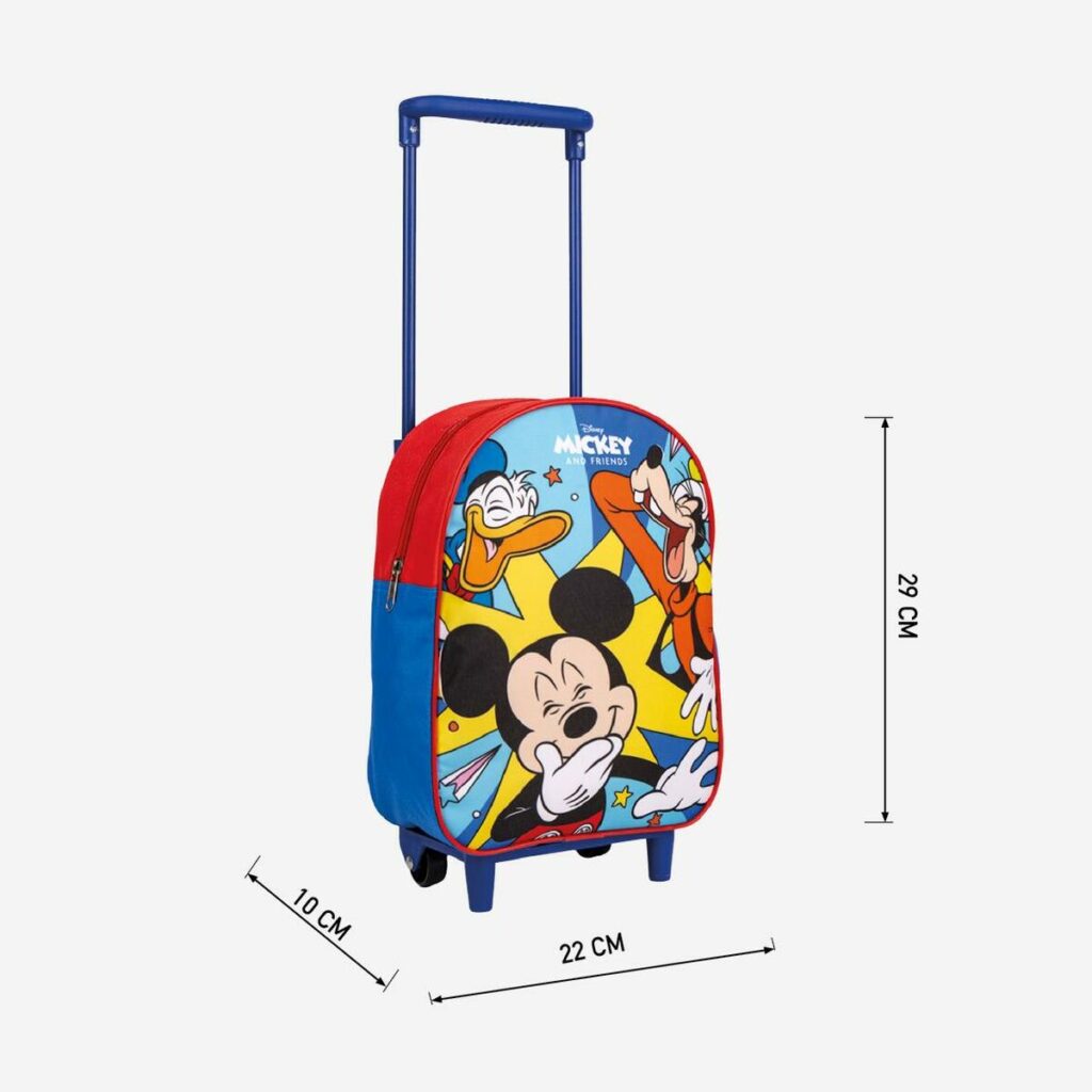 Σχολική Τσάντα με Ρόδες Mickey Mouse Κόκκινο 22 x 10 x 29 cm
