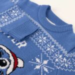 Unisex Μπλούζα Ζέρσεϊ Stitch Παιδικά Χριστουγεννιάτικο στεφάνι Μπλε
