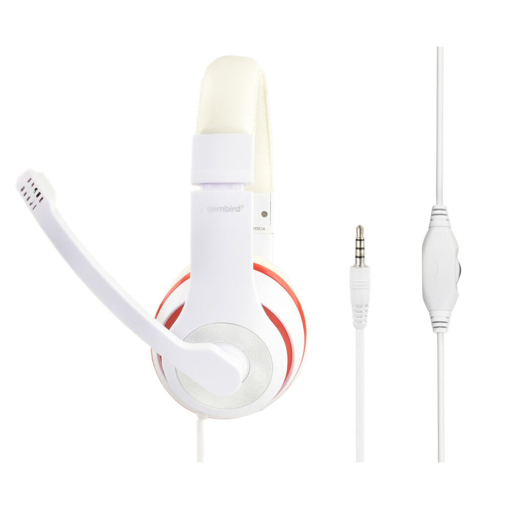 Ακουστικά με Μικρόφωνο GEMBIRD MHS-03-WTRD Λευκό