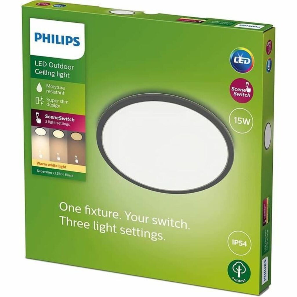 Φωτιστικό Οροφής LED Philips Superslim Μαύρο 15 W