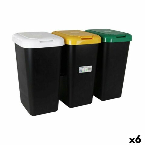 Κάδος Απορριμμάτων για Ανακύκλωση Tontarelli Κίτρινο Λευκό Πράσινο (x6)