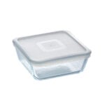 Τετράγωνο Τάπερ με Καπάκι Pyrex Cook&freeze 850 ml 14 x 14 cm Διαφανές Γυαλί Σιλικόνη (x6)