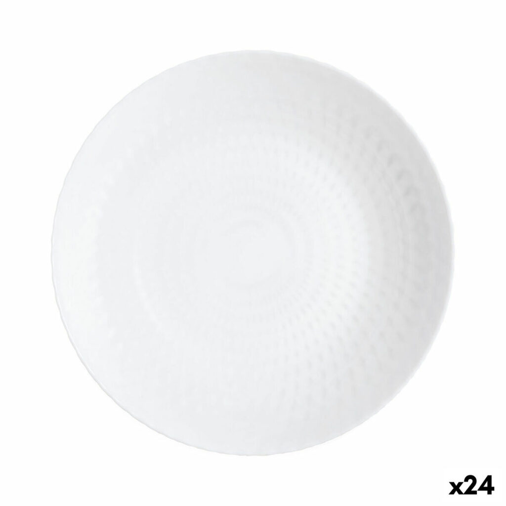 Βαθύ Πιάτο Luminarc Pampille Λευκό Γυαλί (20 cm) (24 Μονάδες)