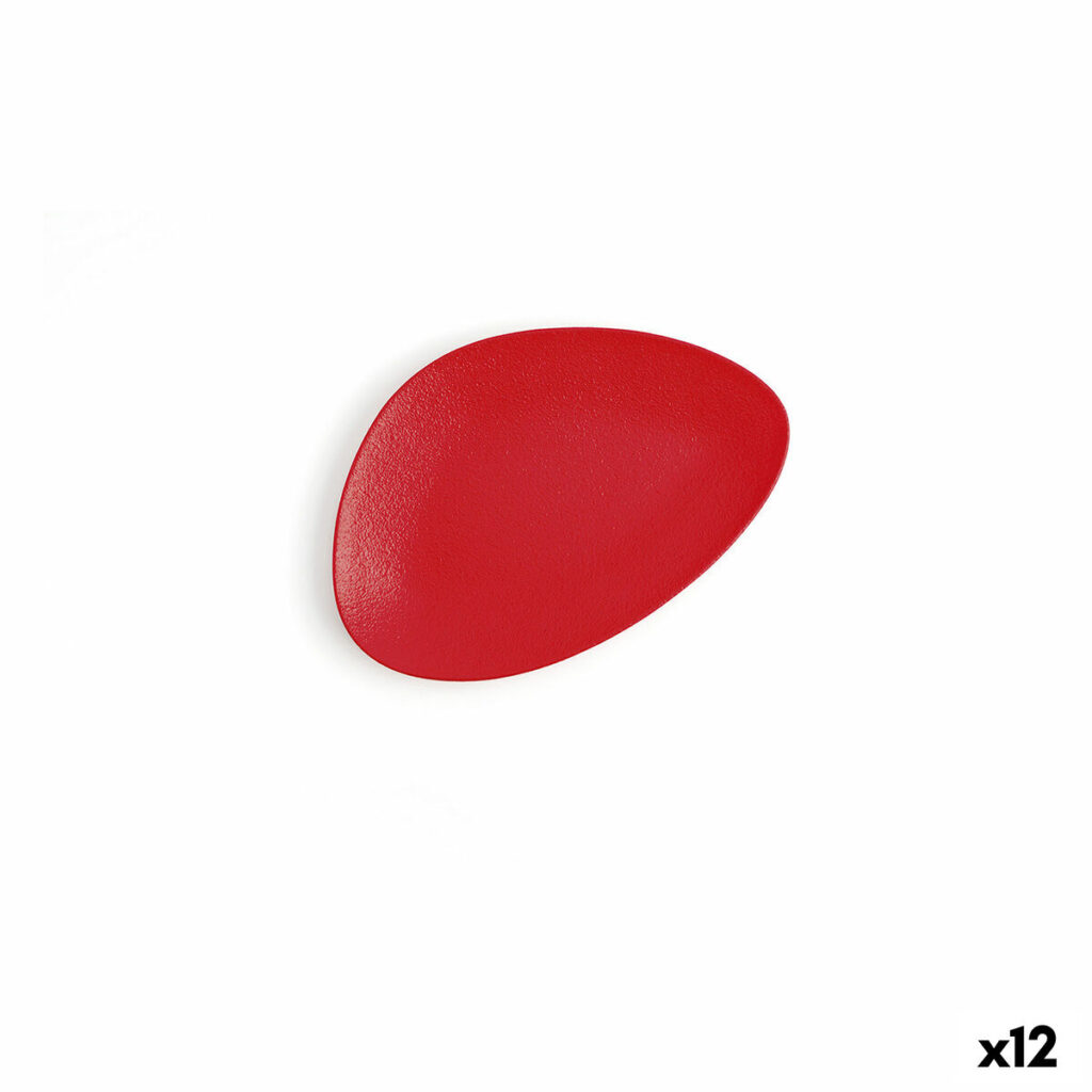 Επίπεδο πιάτο Ariane Antracita Τριγωνικό Κόκκινο Κεραμικά Ø 21 cm (12 Μονάδες)