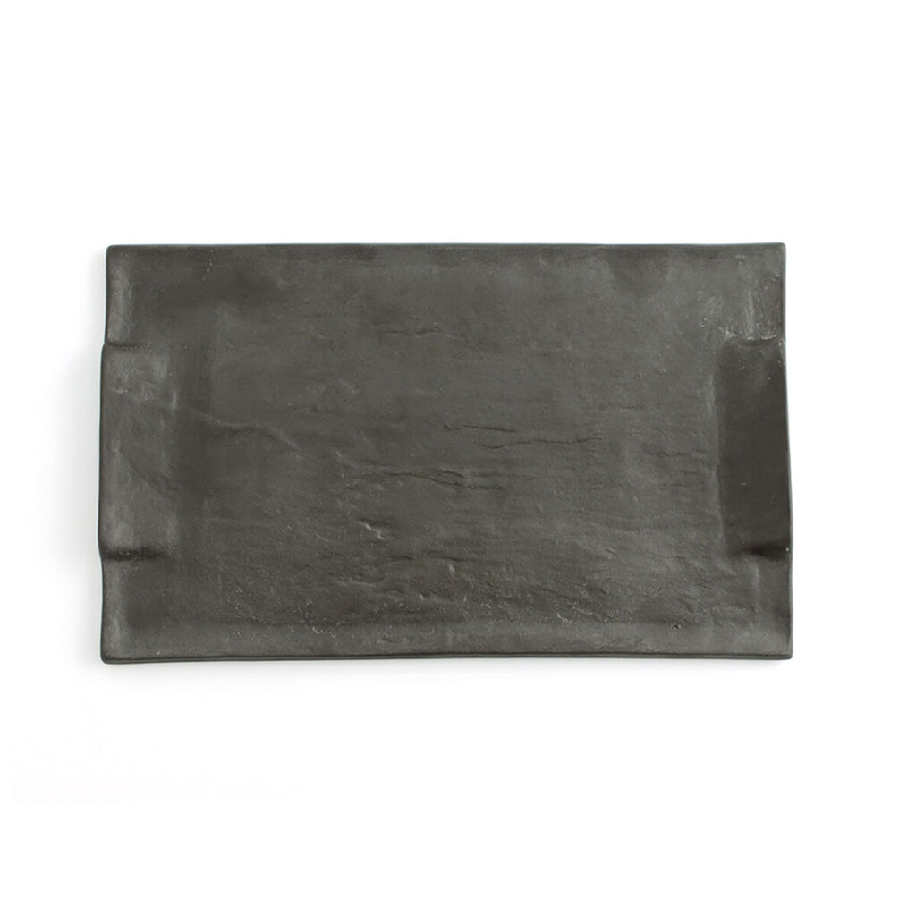 Δίσκος για σνακ Quid Mineral Gres Μαύρο Κεραμικά 30 x 18 cm (x6)