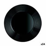 Επίπεδο πιάτο Luminarc Harena Negro Μαύρο Γυαλί 25 cm (24 Μονάδες)