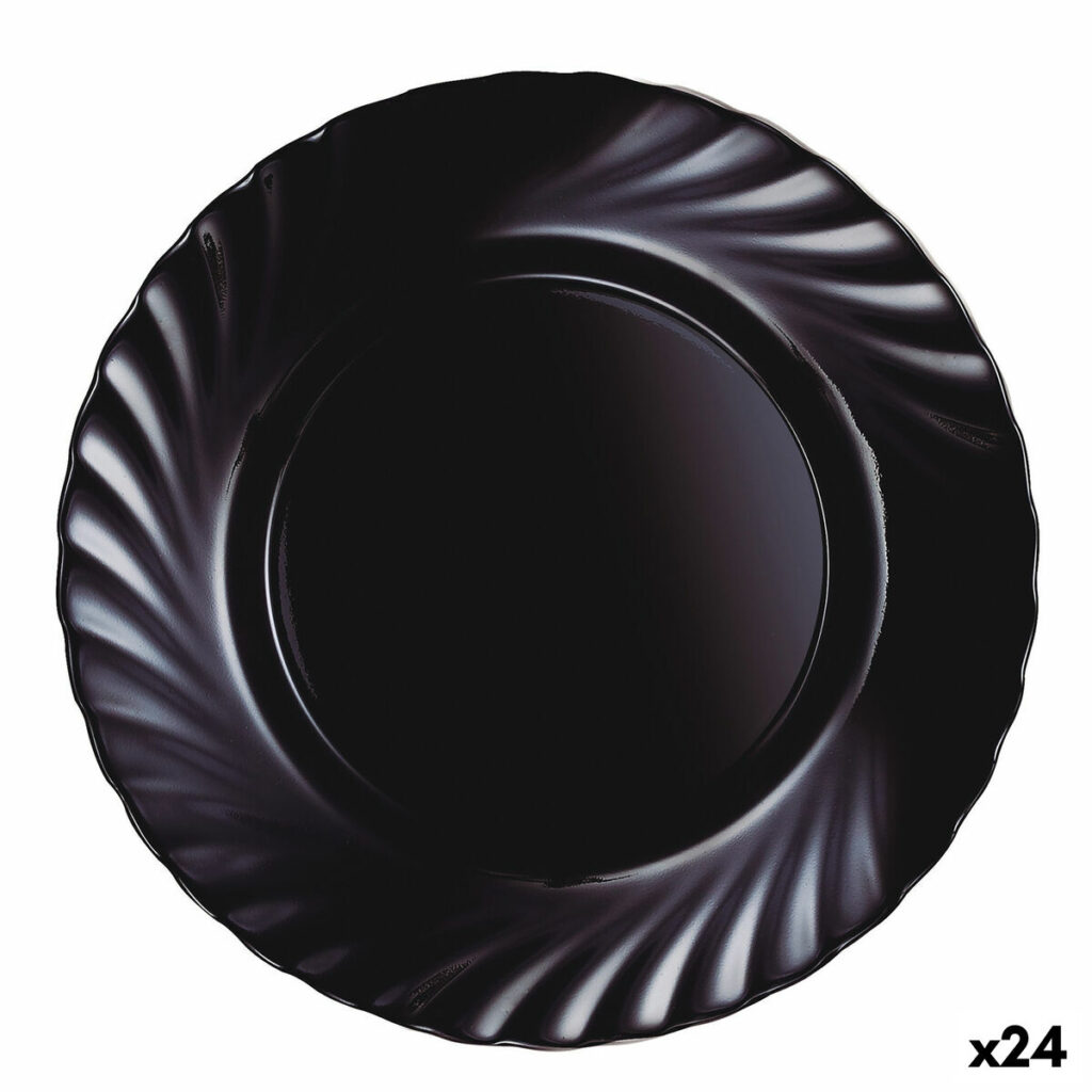 Επίπεδο πιάτο Luminarc Trianon Black Μαύρο Γυαλί Ø 24