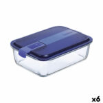 Ερμητικό Κουτί Γεύματος Luminarc Easy Box Μπλε Γυαλί (x6) (1