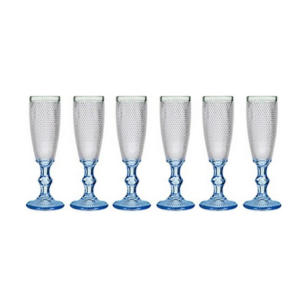 Ποτήρι για σαμπάνια Πόντοι Μπλε Διαφανές Γυαλί x6 (180 ml)
