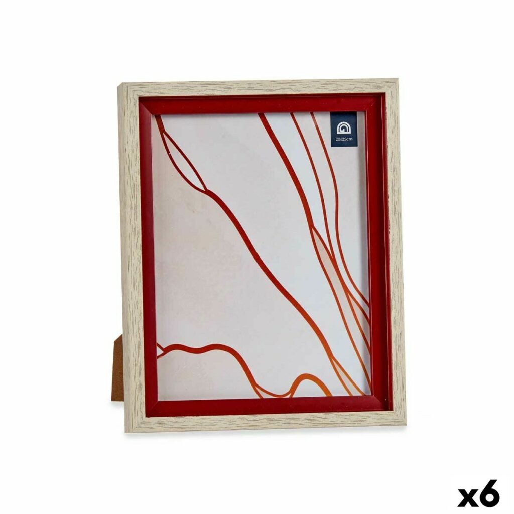 Κορνίζα Κρυστάλλινο Κόκκινο Ξύλο Καφέ Πλαστική ύλη (24 x 2 x 29 cm) (x6)