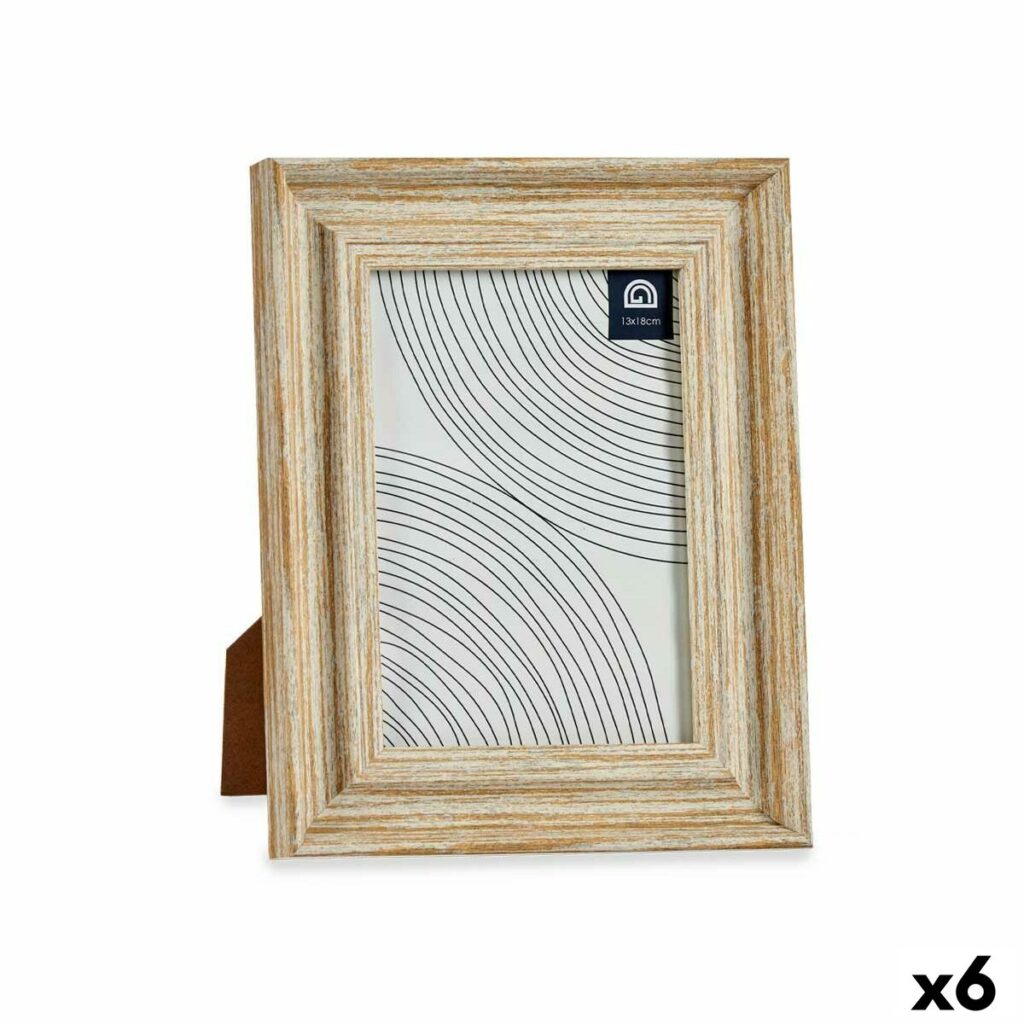 Κορνίζα Κρυστάλλινο Χρυσό Ξύλο Καφέ Πλαστική ύλη (19 x 2 x 24 cm) (x6)