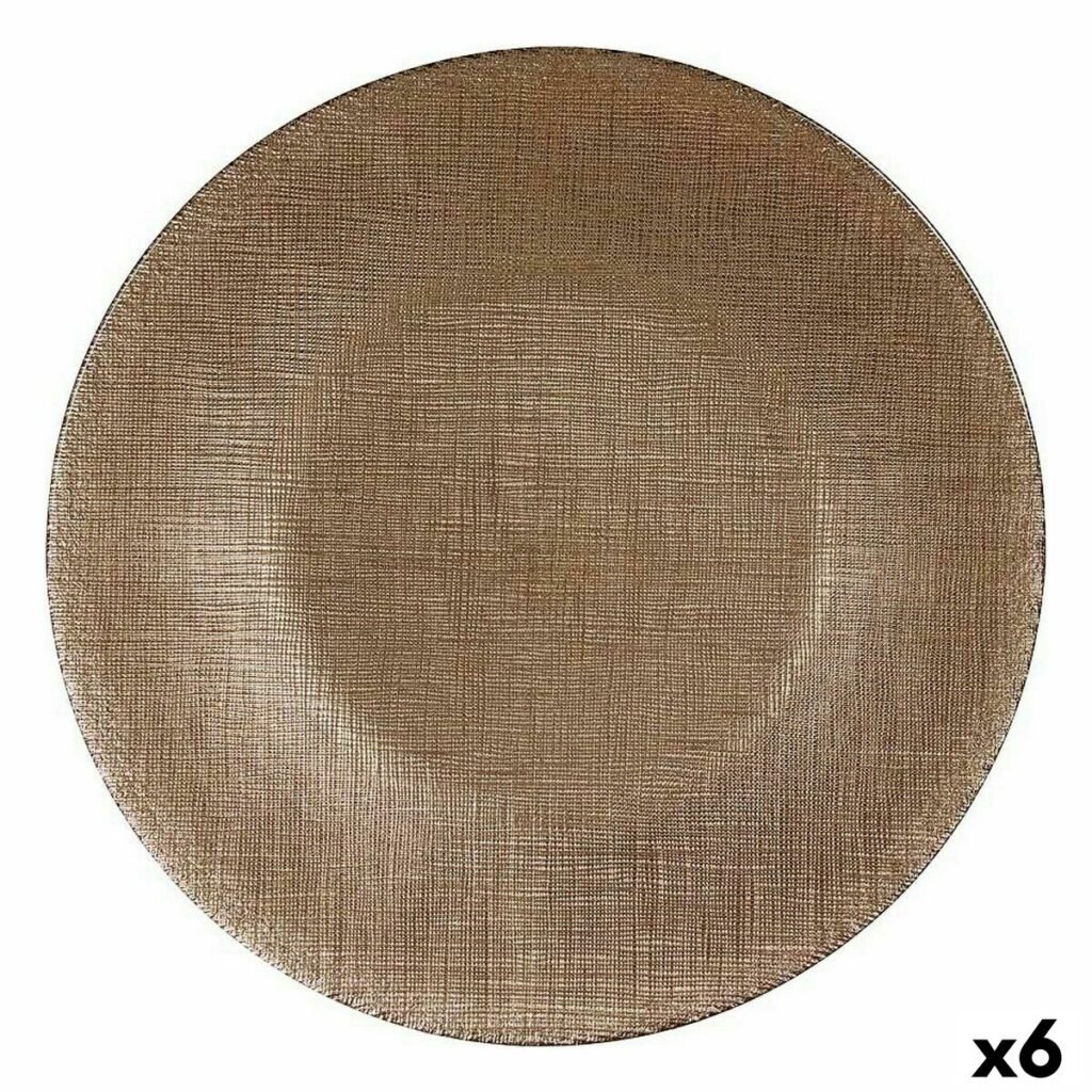 Επίπεδο πιάτο Χρυσό Γυαλί 27 x 2 x 27 cm (x6)