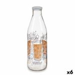 Γυάλινο Mπουκάλι Διαφανές Μέταλλο Γυαλί 1 L Χυμός (x6)