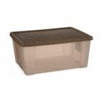 Κουτί αποθήκευσης με Καπάκι Stefanplast Elegance Καφέ Πλαστική ύλη 29 x 17 x 39 cm (x6)