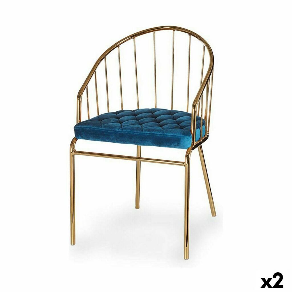 Καρέκλα Μπάρες Μπλε Χρυσό 51 x 81 x 52 cm (x2)