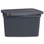 Κουτί αποθήκευσης με Καπάκι Ανθρακί Πλαστική ύλη 19 L 28 x 22 x 39 cm (12 Μονάδες)