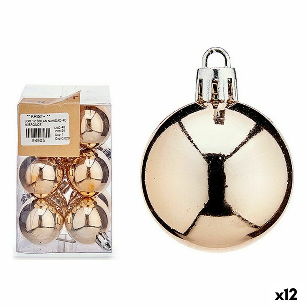 Σετ Χριστουγεννιάτικες Μπάλες Αργυρό PVC Ø 4 cm (12 Μονάδες)