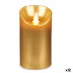 Κερί LED Χρυσό 8 x 8 x 15 cm (12 Μονάδες)