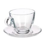 Κούπα με Πιατάκι Διαφανές Γυαλί 170 ml (x6)