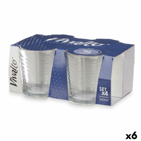 Σετ ποτηριών Ρίγες Διαφανές Γυαλί 360 ml (x6)