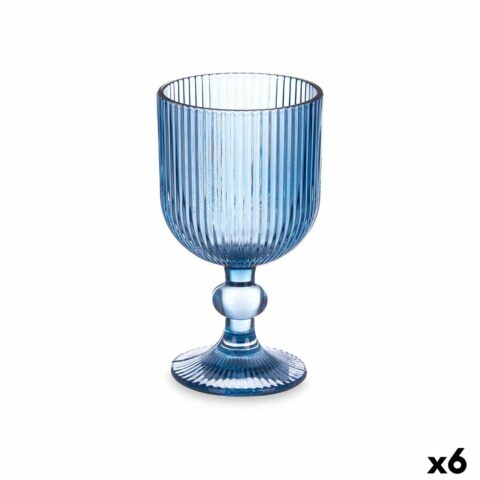 Ποτήρι κρασιού Ρίγες Μπλε Κρυστάλλινο 260 ml (x6)