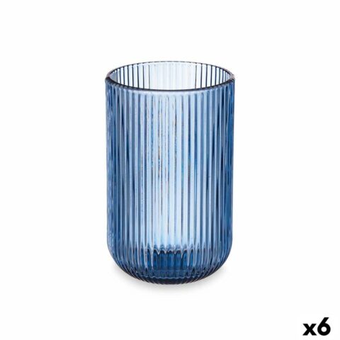 Ποτήρι Ρίγες Μπλε Γυαλί 430 ml (x6)