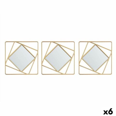 Παιχνίδι Καθρεφτών Τετράγωνο Αφηρημένο Χρυσό πολυπροπυλένιο 78 x 26 x 2