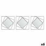 Παιχνίδι Καθρεφτών Τετράγωνο Αφηρημένο Ασημί πολυπροπυλένιο 78 x 26 x 2