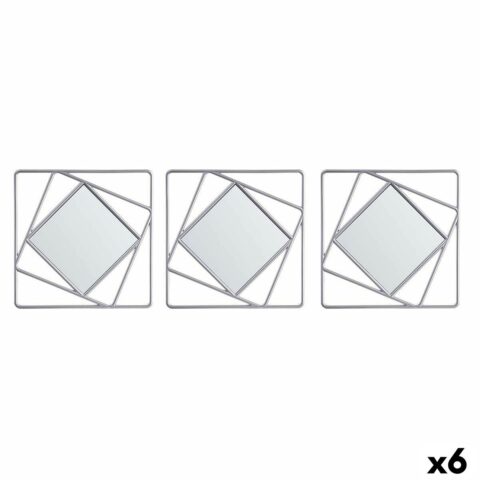 Παιχνίδι Καθρεφτών Τετράγωνο Αφηρημένο Ασημί πολυπροπυλένιο 78 x 26 x 2